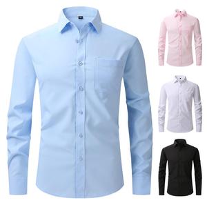 DAN390 - Chemises habillées formelles en coton pour hommes, deux pièces, anti-rétrécissement, en tissu popeline, collection automne - Product Image 3