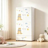 Armoire de rangement pour vêtements d'enfants en gros, avec compartiments et roulettes, pour chambre à coucher