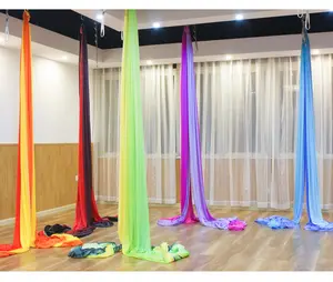 Wholesale 4m 5m Nylon Fabric Aerial Yoga Hammock Antigravity Gradient Color Swing Yoga Hammocks Set