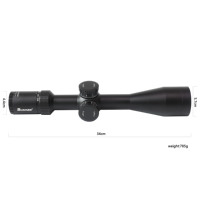 Lunette de visée 6-24x50 étanche IP67, anti-buée, purgée à l'argon, avec réticule éclairé et tube principal monobloc en aluminium 6061, à réglage zéro.