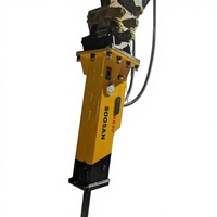 Marteau briseur hydraulique pour excavatrices miniatures de 2,5 à 4,5 tonnes, à fixation latérale supérieure, avec burin de 53 mm de diamètre