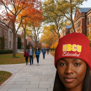 Gorro Rojo de Punto Acrílico Hbcu Educated, Gorro de Invierno con Logotipo Personalizado, Unisex, Informal, para Uso Diario al Aire Libre - Product Image 2