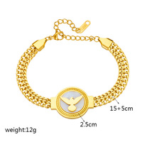 Pulsera de Cadena Redonda de Acero de Titanio con Diseño de Nicho de Moda Europea y Americana, con Estampado de Sol