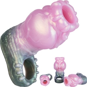YOCY Funda de silicona grande con nudo de fantasía para pene, extensor y alargador de pene, funda con nudo, funda gruesa para pene de perro, venta al por mayor - Product Image 1