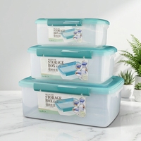 Ensemble de 6 contenants alimentaires rectangulaires en plastique de grande capacité avec couvercles hermétiques pour réfrigérateur et congélateur