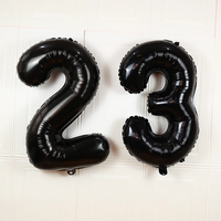 Ballons numériques noirs de 32 pouces dans un emballage individuel, ballons en aluminium numérique haut de gamme
