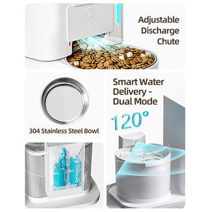 Distributeur d'<span class=keywords><strong>eau</strong></span> et de nourriture sans fil <span class=keywords><strong>professionnel</strong></span> 2 en 1 pour animaux de compagnie avec chauffage constant et conception étanche pour chats et chiens - Product Image 2