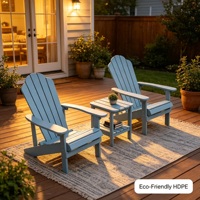 Ensemble de chaises Adirondack modernes en HDPE de qualité commerciale - Portables, confortables, robustes, résistantes aux intempéries et aux UV pour les restaurants
