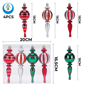 Bolas colgantes de plástico para Navidad al por mayor, adornos decorativos de Navidad para decoración de fiesta de árbol de Navidad - Product Image 2