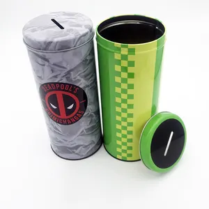 customized printing promotion sock packing round tin containers