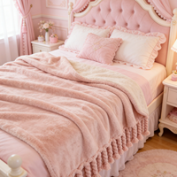 Couverture Polaire Douce et Chaude en Polyester Tricoté à Franges, Personnalisée OEM/ODM, pour Canapé, Lit et Maison