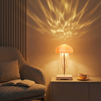 Nouvelle version 2026 : Système audio 3-en-1 avec effets d'ondulation Aurora, base détachable, design méduse, veilleuse LED rechargeable