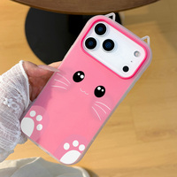 Coque de téléphone mignonne à motif de dessin animé style Ins pour Apple iPhone 17 16 15 14 13 12 11 Pro Max, étui de protection souple avec oreilles de chat