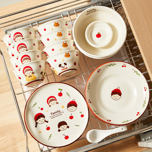 48-Piece Ceramic Dinnerware Set <b>Gift</b> Box Glazed Microwave Safe Fresh Cute Design High-End Home Housewarming <b>Anniversary</b> <b>Gift</b> - Product Image 2