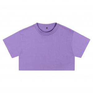 Camiseta Corta de Algodón Puro para Mujer, Cintura Alta, Holgada, Manga Corta, Estilo Deportivo, Estilo Chica Moderna - Product Image 2