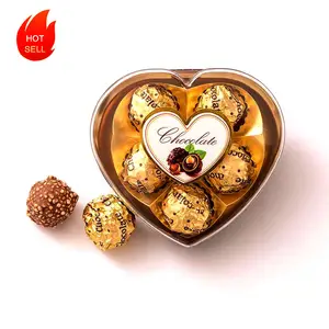 Oem Candy Choklate Valentines Day Sweets Choco Easter Peanut Golbon Gold Bonbon Raw Candies Compound Biscuit Ball Chocolate