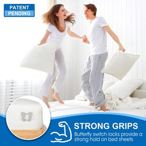 Bed Sheet Holder Lock Fitted Sheets Strap Clips Gripper Bedsheet Straps Fastener Hold Heavy Duty Mattress <b>Corner</b> Tightener - Product Image 4