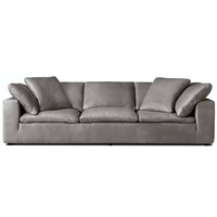 Ensemble de canapés sectionnels de luxe élégants pour salon, en cuir, avec structure en bois artisanale, sièges doux et durables pour villa, appartement, maison