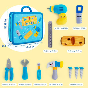 Ma <span class=keywords><strong>1</strong></span>ère boîte à <span class=keywords><strong>outils</strong></span> personnalisée Ensemble d'<span class=keywords><strong>outils</strong></span> pour bébé Jouet de construction jouet en peluche Montessori à fermeture éclair Kit d'<span class=keywords><strong>outils</strong></span> en peluche Jouets pour tout-petits - Product Image 3