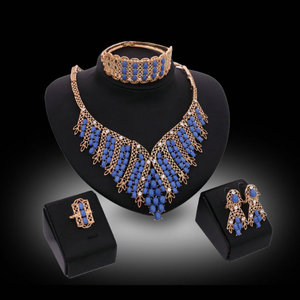 <strong>Fashion</strong> 18 Carat Gold Imitation <strong>Jewellery</strong> Sets Alloy Material for Weddings Anniversaries Parties and Engagements From Dubai - Product Image 5
