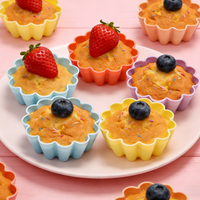 Moules à cupcakes en silicone réutilisables multiformes, lot de 20, antiadhésifs, pour muffins, fête, Halloween, Noël, bonbons, gelée
