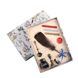 Nouveau stylo bille rétro premium à plumes de paon, fantaisie, 0,5 mm, multicolore, créatif, en métal, à encre par immersion, pour le bureau et l'école - Product Image 2