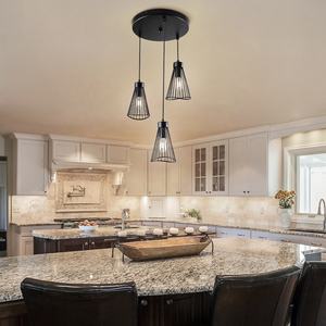 SKD Metal 3 <b>Lights</b> E27 <b>Bulbs</b> Hanging Lamp Simple Pendant Lamp for Kitchen Island - Product Image 4