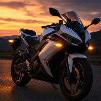 Clignotant LED pour moto YD, lentille facetée en forme de larme, 12V E11, ambre, tige flexible, montage à vis, voyant lumineux