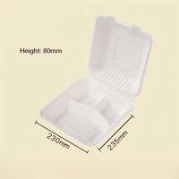 Barquette alimentaire compostable en bagasse 8 et 9 pouces, boîte à lunch jetable résistante à l'huile et imperméable, à 3 compartiments individuels pour plats à emporter