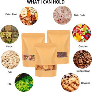 Bolsas de Papel Kraft Ecológicas Reciclables Personalizables para Empacar Pizza, Leche, Sushi, Té, con Cierre Autoadhesivo y Base Reforzada - Product Image 5