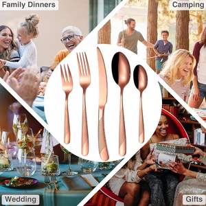 ชุดช้อนส้อมโลหะทันสมัย แข็งแรง ทนทาน รับความร้อนได้ เป็นมิตรกับสิ่งแวดล้อม เหมาะสำหรับงานแต่งงาน ใช้ในชีวิตประจำวัน ร้านกาแฟ บุฟเฟ่ต์ - Product Image 4