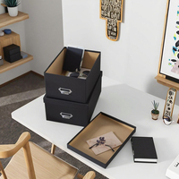 Boîtes rigides en carton noir haut de gamme personnalisées, couvercles, laminage mat, réutilisables, recyclables, portables, emballage cadeau décoratif pour la maison