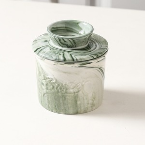Boîte à beurre en marbre de luxe de 150ml Gardien de beurre en céramique française pour cuisines gastronomiques - Product Image 5
