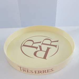 Imprinting Vente en gros Plateaux ronds en plastique bon marché Plateau de service à boissons antidérapant pour bar - Product Image 1