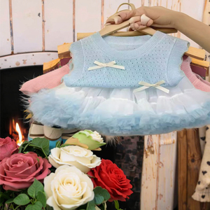 2025 mùa hè cô gái 'móc dệt kim vest với cutout mềm tutu váy ấm trẻ em 'Quần áo áo len Bộ sưu tập - Product Image 5