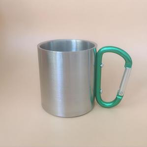 200ML 300ML Camping en plein air <span class=keywords><strong>mousqueton</strong></span> poignée <span class=keywords><strong>Double</strong></span> paroi en acier inoxydable tasse à eau pour voyage Portable - Product Image 4