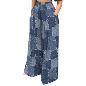 Pantalon de yoga décontracté pour femme XS <span class=keywords><strong>en</strong></span> toile de coton, taille haute, coupe large, imprimé numérique, style skinny, printemps, évasé, cargo, technique délavée - Product Image 2