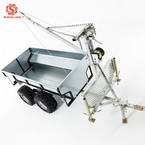 <span class=keywords><strong>Remolque</strong></span> de Madera para ATV de Eje Único con Montaje Lateral y Grúa |   Construcción de Acero Resistente y Excelente Capacidad Todoterreno - Product Image 4