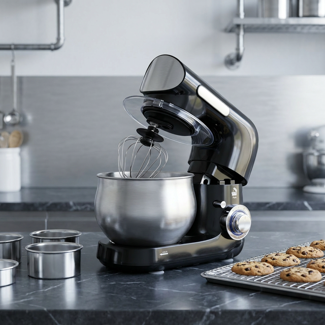 Shinechef Electric Stand Food Mixer with Blender & Meat Grinder Low Noise Stainless Steel Mixing Bowl 5L Capacity