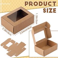 Boîtes à savon en carton kraft brun avec fenêtre, emballages pour savons faits maison, boîtes cadeaux, petites boîtes de boulangerie pour macarons, biscuits et bonbons, mariage