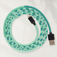 Kabel pengisian daya kustom cocok untuk kabel Data anyaman Micro USB 3.0 Kreatif Apple Tipe C