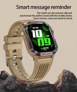 Montre connectée carrée HT29, surveillance de la fréquence cardiaque et du sommeil, lampe de poche et lumière de détection de monnaie, étanche IP68, pour sports de plein air - Product Image 6