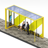 Abri de bus intelligent à énergie solaire avec écran LED, chargement USB, signalisation numérique, personnalisation OEM, vente en gros pour arrêts de transport
