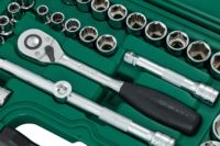 Kit de clés à douilles combinées hexagonales métriques SATA 09099 de 33 pièces, 1/2 pouce, avec cliquet et adaptateur, dans un coffret rigide, pour réparation automobile