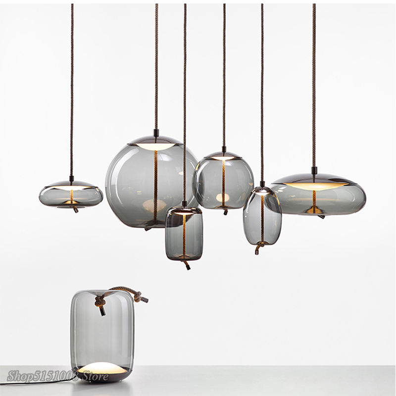Scandinavian BROKIS Knot Pendant Lights Bedside Nordic Design Deco Glass  Lustre Kitchen Hanging Lamp Luminaire Suspendu Fixtures