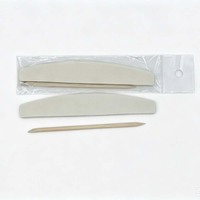 Kit de manucure et pédicure jetable 2-en-1 avec lime à ongles de 13 cm et bâtonnet en bois – Outils professionnels pour les ongles
