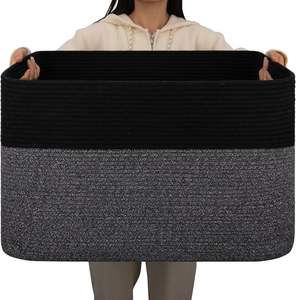 2025 <span class=keywords><strong>Amazon</strong></span> best-seller panier tissé rectangulaire grand panier de rangement pour la maison vêtements couverture stockage - Product Image 1