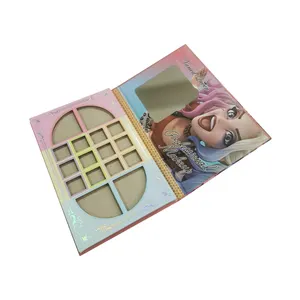 Paleta de sombras vazia personalizada para maquiagem, 9 panelas em cores diferentes, embalagem personalizada, papelão compacto, cosméticos