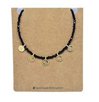 Nouveau design bohème d'été, collier chaîne fait main pour femme avec pendentif breloque en perles noires, romantique, ethnique, pour fiançailles et mariage