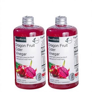 Vinagre de Sidra de Fruta del Dragón Natural, Certificado Halal, 100% Puro, 500 ml, Marca Nutrifarm, Alimento Saludable de Grado Gourmet, Agricultura - Product Image 1